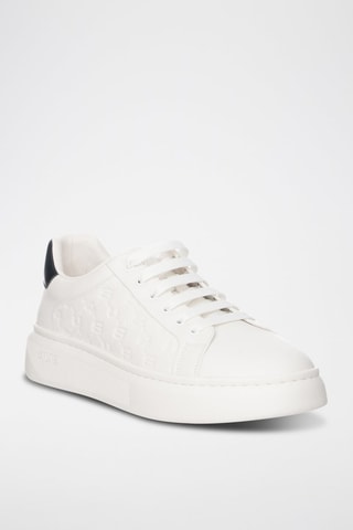 Zapatillas de piel con plataforma - Blanco