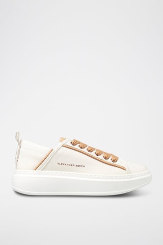 Zapatillas de piel con plataforma Wembley - Blanco y marrón