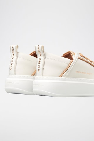 Zapatillas de piel con plataforma Wembley - Blanco y marrón