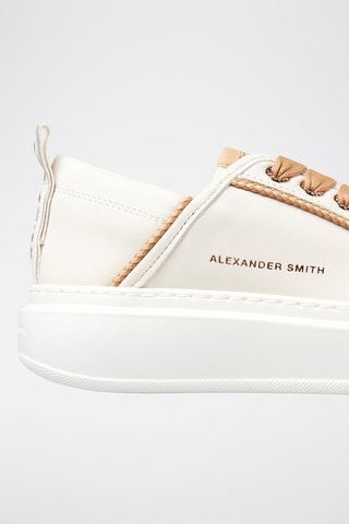 Zapatillas de piel con plataforma Wembley - Blanco y marrón