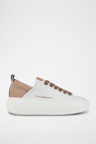 Zapatillas de piel con plataforma Wembley - Blanco
