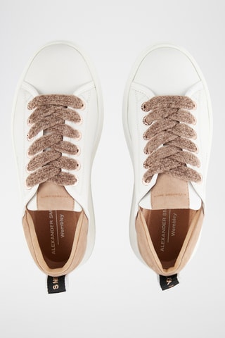 Zapatillas de piel con plataforma Wembley - Blanco