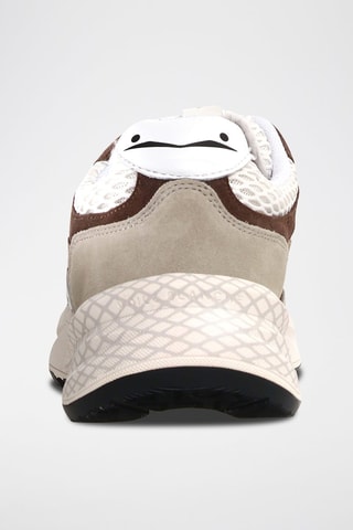 Zapatillas de nobuk - Blanco, beige y marrón
