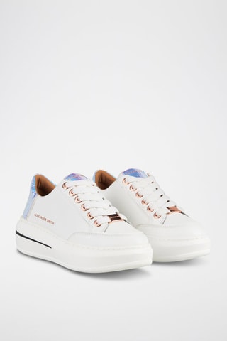 Zapatillas de piel de toro con plataforma Lancaster - Blanco