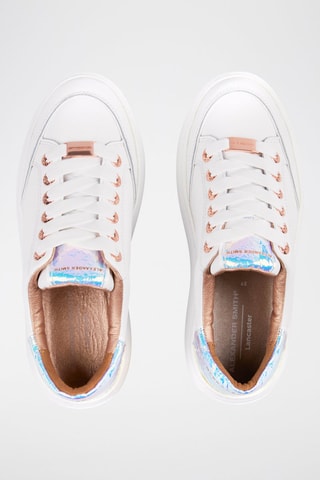 Zapatillas de piel de toro con plataforma Lancaster - Blanco
