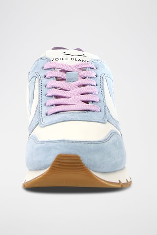 Zapatillas de piel - Blanco, azul y rosa