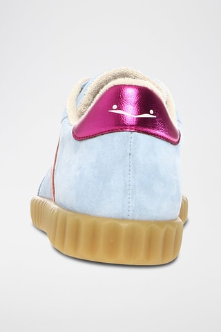 Zapatillas de piel - Azul y rosa