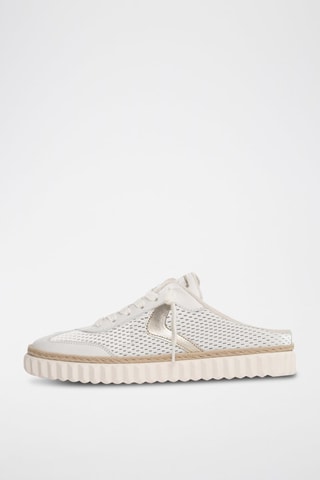 Sandalias de piel - Blanco y dorado