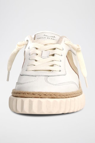 Sandalias de piel - Blanco y dorado