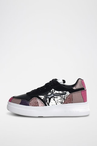 Leren Platform Sneakers - Zwart