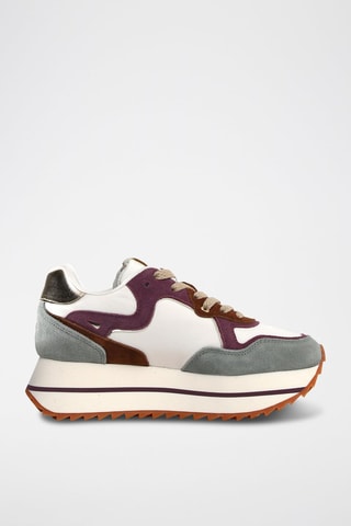 Zapatillas de nobuk con plataforma - Blanco