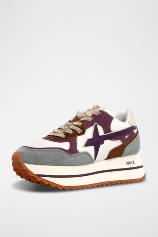 Zapatillas de nobuk con plataforma - Blanco