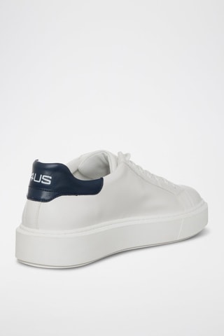 Zapatillas de piel - Blanco y azul