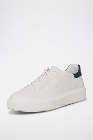 Zapatillas de piel - Blanco y azul