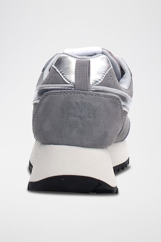 Zapatillas de piel Kis - Blanco, plateado y gris