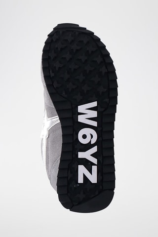 Zapatillas de piel Kis - Blanco, plateado y gris