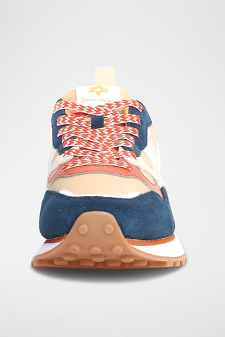 Zapatillas de piel - Beige y azul