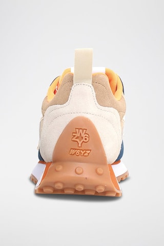 Zapatillas de piel - Beige y azul