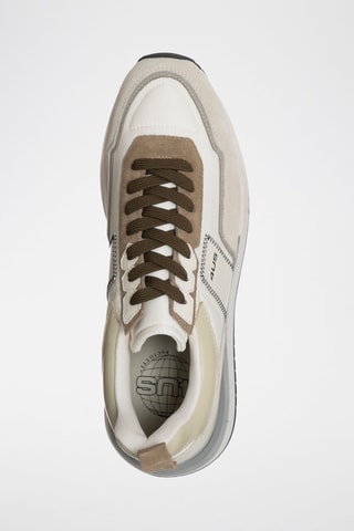 Zapatillas de piel - Blanco, beige y marrón