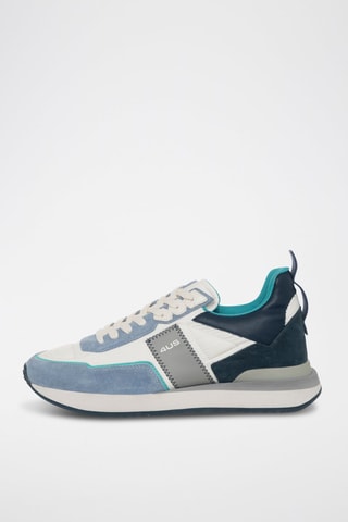 Zapatillas de piel - Blanco y gris