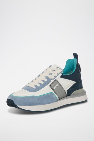 Zapatillas de piel - Blanco y gris