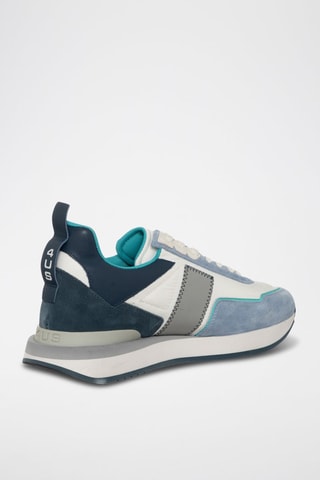 Zapatillas de piel - Blanco y gris