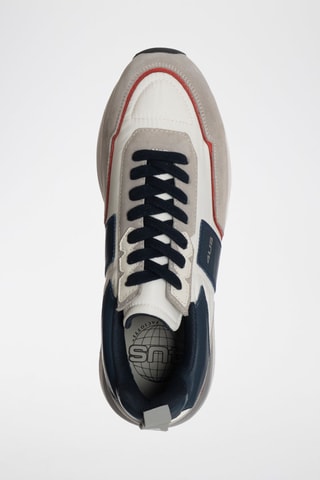 Zapatillas de piel - Blanco y gris