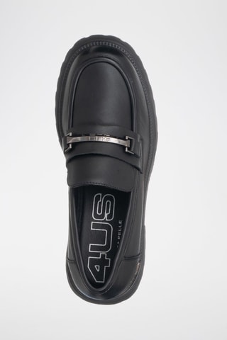 Mocasines de piel de tacón - Negro
