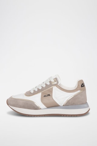 Zapatillas de piel - Blanco y beige