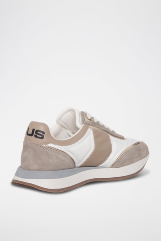 Zapatillas de piel - Blanco y beige