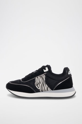 Zapatillas de piel - Blanco y negro