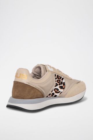 Zapatillas de piel - Blanco y beige