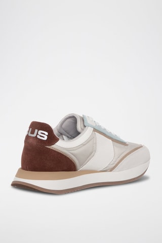 Zapatillas de piel - Blanco, beige y marrón