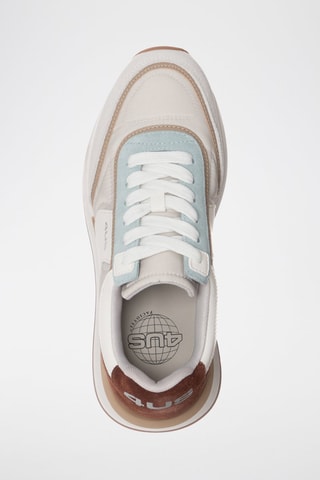 Zapatillas de piel - Blanco, beige y marrón