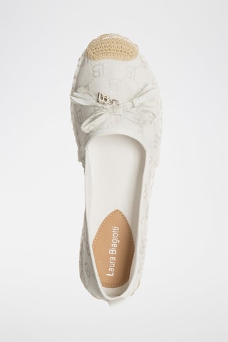 Alpargatas con plataforma - Laura Biagiotti - Blanco, beige y dorado