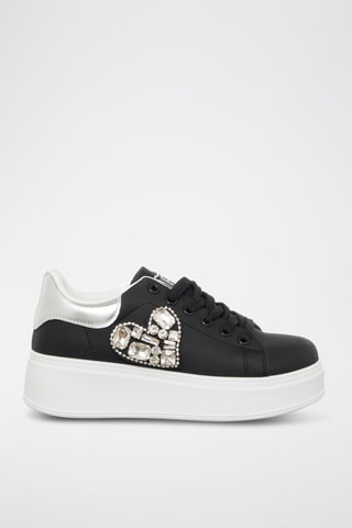 Zapatillas con plataforma - Negro y plateado