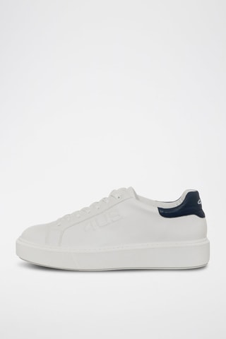 Zapatillas de piel - Blanco y azul