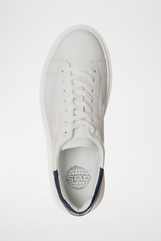 Zapatillas de piel - Blanco y azul