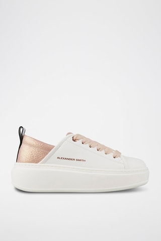 Zapatillas con plataforma - Beige y blanco