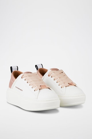 Zapatillas con plataforma - Beige y blanco