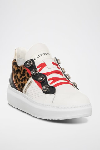 Zapatillas de piel - Blanco y negro