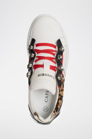 Zapatillas de piel - Blanco y negro