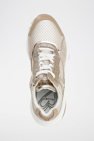 Zapatillas de piel - Beige y blanco