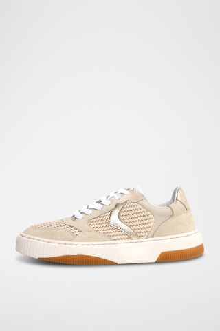 Zapatillas de piel - Blanco y beige