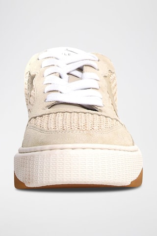 Zapatillas de piel - Blanco y beige