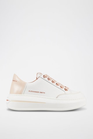 Zapatillas de piel con plataforma - Blanco