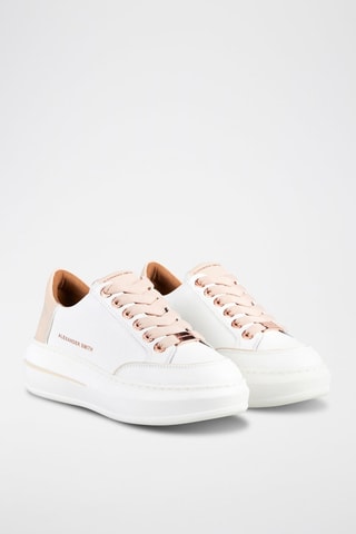 Zapatillas de piel con plataforma - Blanco