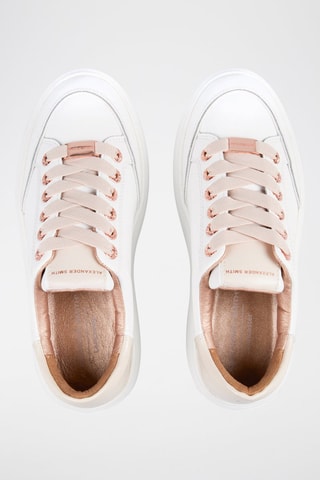 Zapatillas de piel con plataforma - Blanco