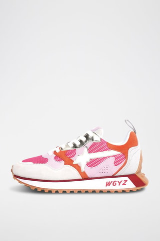 Zapatillas de nobuk - Blanco y rojo