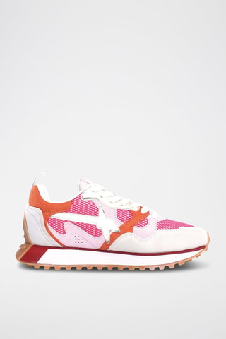 Zapatillas de nobuk - Blanco y rojo